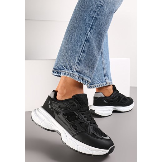 Czarne Sneakersy przed Kostkę na Grubej Podeszwie Sizen Renee 40 renee.pl