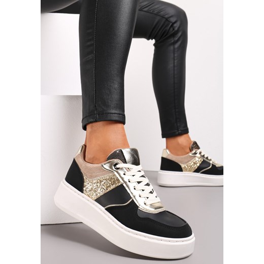 Czarne Sneakersy na Platformie Elasetta ze sklepu renee.pl w kategorii Buty sportowe damskie - zdjęcie 173181540