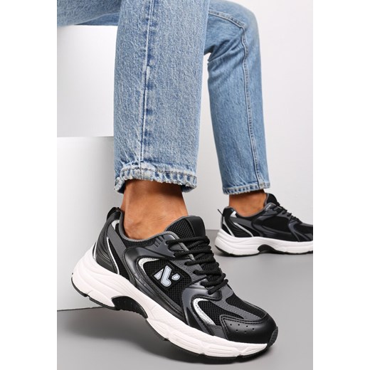 Czarne Sneakersy przed Kostkę na Grubej Podeszwie Blaires ze sklepu renee.pl w kategorii Buty sportowe damskie - zdjęcie 173183071