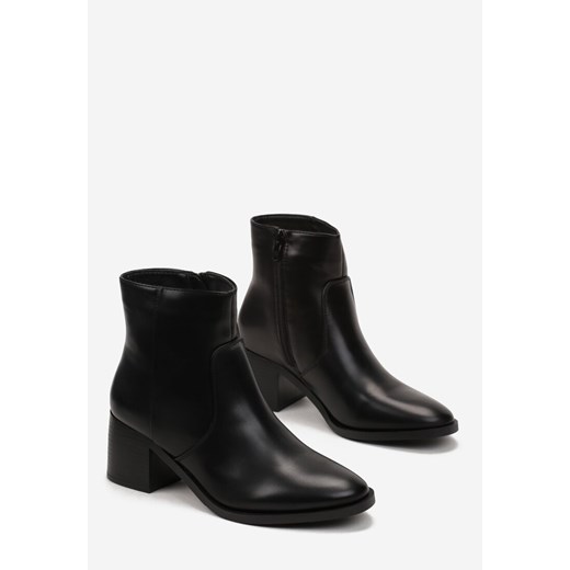 Czarne Klasyczne Botki na Słupku Ominorda Renee 39 renee.pl