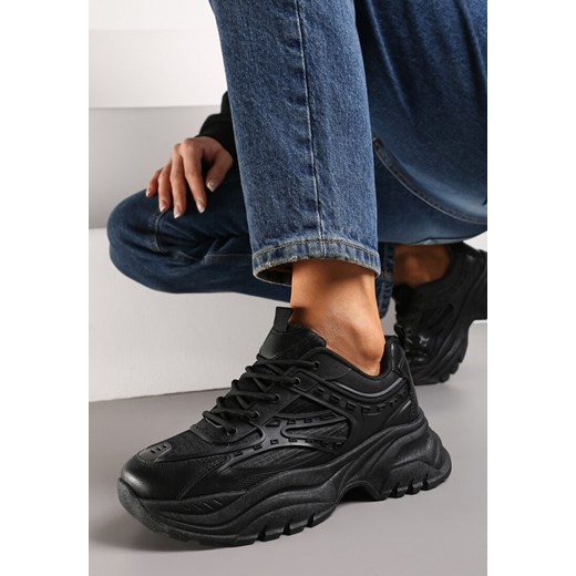 Czarne Sneakersy na Grubej Podeszwie Surgana ze sklepu renee.pl w kategorii Buty sportowe damskie - zdjęcie 173190000