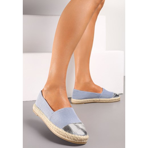 Niebieskie Espadryle z Lakierowanym Noskiem na Plecionej Podeszwie Neawel ze sklepu renee.pl w kategorii Espadryle damskie - zdjęcie 173202640