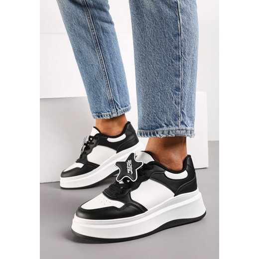Czarne Sneakersy na Platformie z Odpinaną Gwiazdką Ekaria ze sklepu renee.pl w kategorii Buty sportowe damskie - zdjęcie 173204302