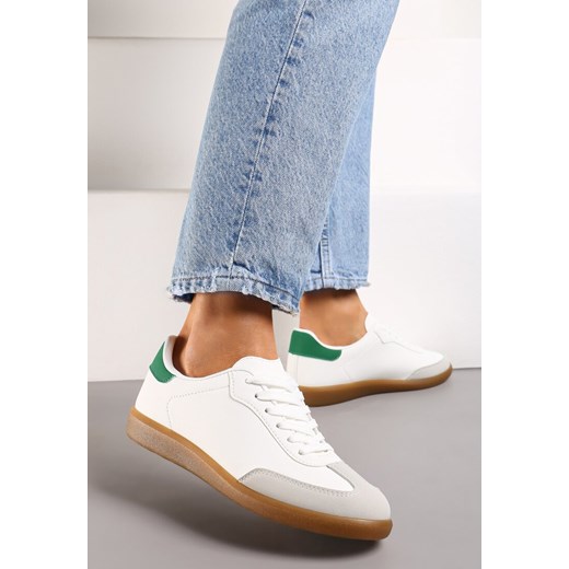 Bardzo-Zielone Sznurowane Sneakersy Klasyczne z Cholewką przed Kostkę Laeltia ze sklepu renee.pl w kategorii Buty sportowe damskie - zdjęcie 173226912