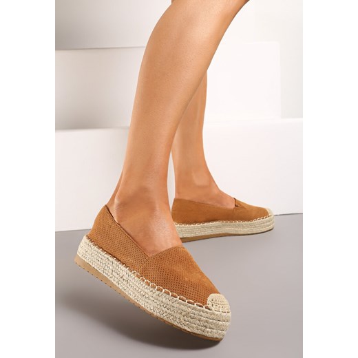 Brązowe Casualowe Espadryle na Grubej Podeszwie Ozdobionej Plecionką Honorelle ze sklepu renee.pl w kategorii Espadryle damskie - zdjęcie 173233911