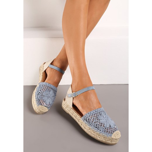 Niebieskie Espadryle na Niskiej Platformie Zapinane wokół Kostki z Plecionką Asanipia ze sklepu renee.pl w kategorii Espadryle damskie - zdjęcie 173235840