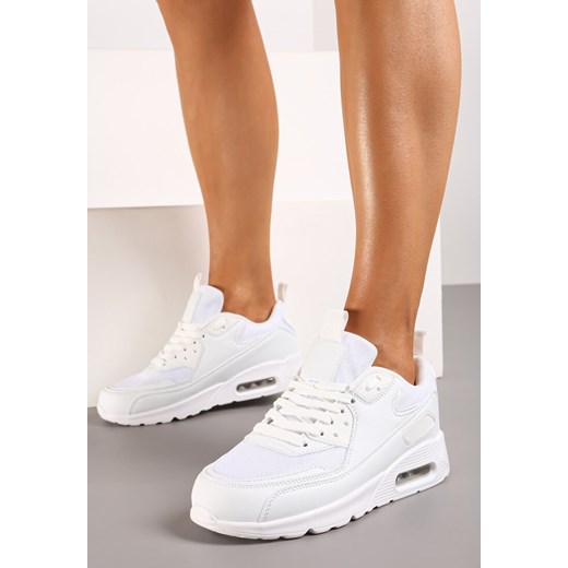 Białe Sneakersy z Ekoskóry ze Sznurowaniami i Podeszwą Typu Air Walana Renee 40 renee.pl