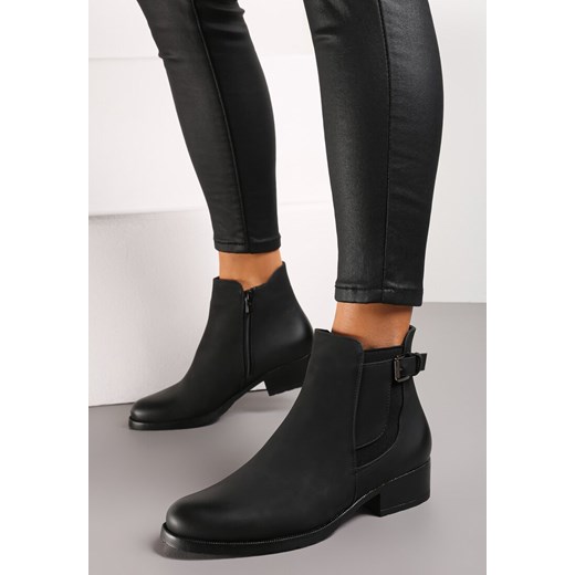 Czarne Matowe Botki Density Renee 38 renee.pl