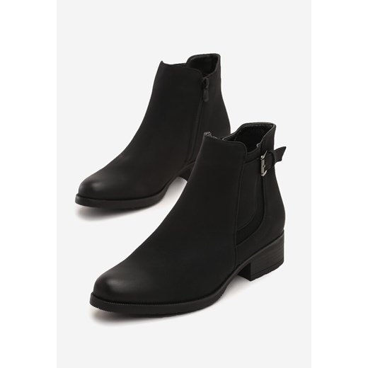 Czarne Matowe Botki Density Renee 40 renee.pl