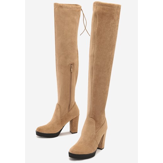 Beżowe Kozaki Hurricane Renee 35 renee.pl