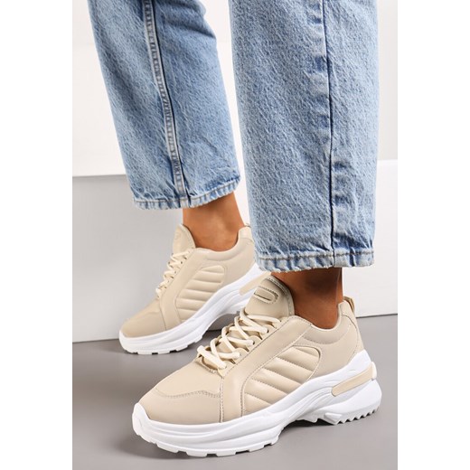 Beżowe Sneakersy Doreania ze sklepu renee.pl w kategorii Buty sportowe damskie - zdjęcie 173255954