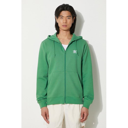 adidas Originals bluza męska kolor zielony z kapturem gładka IR7841 ze sklepu PRM w kategorii Bluzy męskie - zdjęcie 173257904