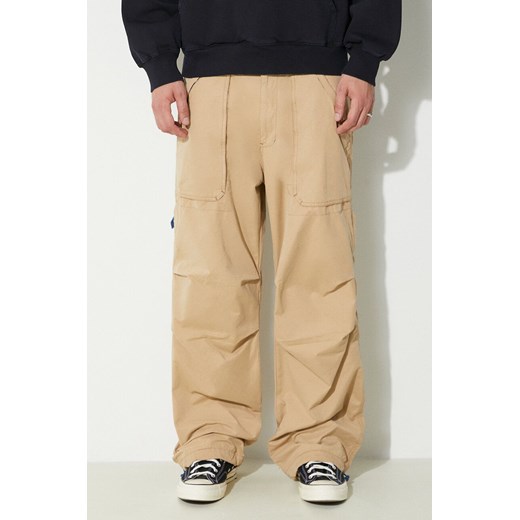 PLEASURES spodnie Public Utility Pants męskie kolor beżowy proste P24SP038.BEIGE ze sklepu PRM w kategorii Spodnie męskie - zdjęcie 173258062