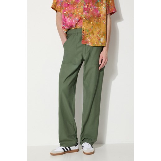 Stan Ray spodnie bawełniane 1100 Og Loose Fatigue kolor zielony proste 1101 ze sklepu PRM w kategorii Spodnie męskie - zdjęcie 173258070