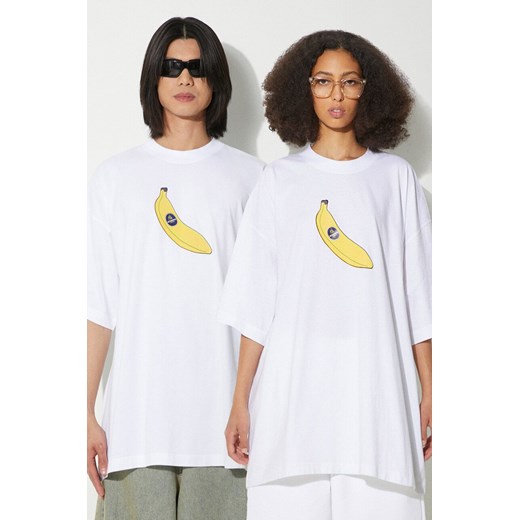 VETEMENTS t-shirt bawełniany Banana T-Shirt kolor biały z nadrukiem UE64TR380W ze sklepu PRM w kategorii T-shirty męskie - zdjęcie 173258220