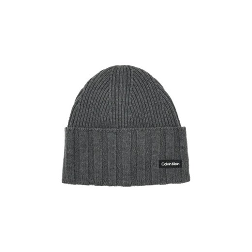 Calvin Klein Wełniana czapka ELEVATED RIB BEANIE ze sklepu Gomez Fashion Store w kategorii Czapki zimowe męskie - zdjęcie 173262473