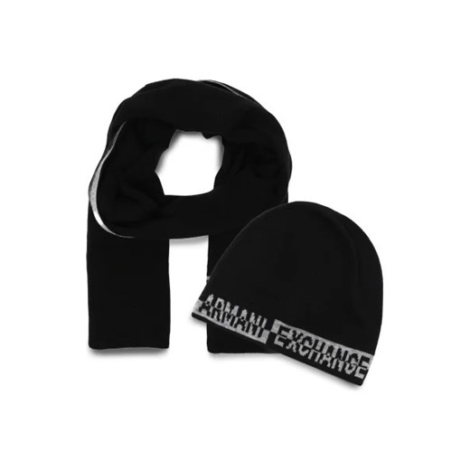 Armani Exchange Szal + czapka | z dodatkiem wełny ze sklepu Gomez Fashion Store w kategorii Szaliki męskie - zdjęcie 173272414