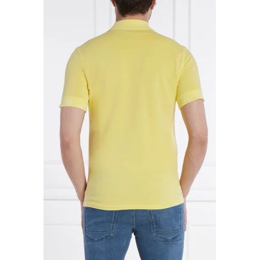 T-shirt męski żółty BOSS HUGO z bawełny casual z krótkim rękawem