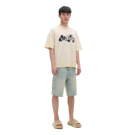 Cropp - Kremowa koszulka z nadrukiem - kremowy ze sklepu Cropp w kategorii T-shirty męskie - zdjęcie 173276884