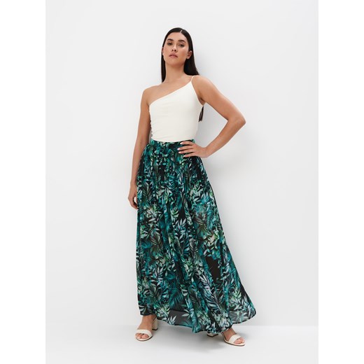 Mohito - Spódnica maxi w roślinny print - czarny Mohito 40 Mohito