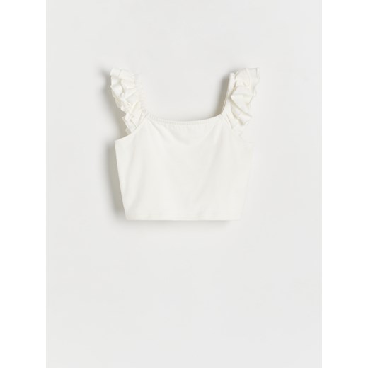 Reserved - Top z falbankami - złamana biel ze sklepu Reserved w kategorii Bluzki dziewczęce - zdjęcie 173277322