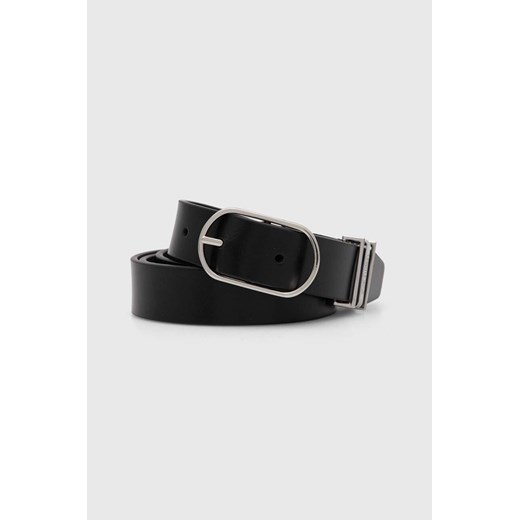 Calvin Klein pasek skórzany damski kolor czarny K60K612209 ze sklepu ANSWEAR.com w kategorii Paski damskie - zdjęcie 173277632