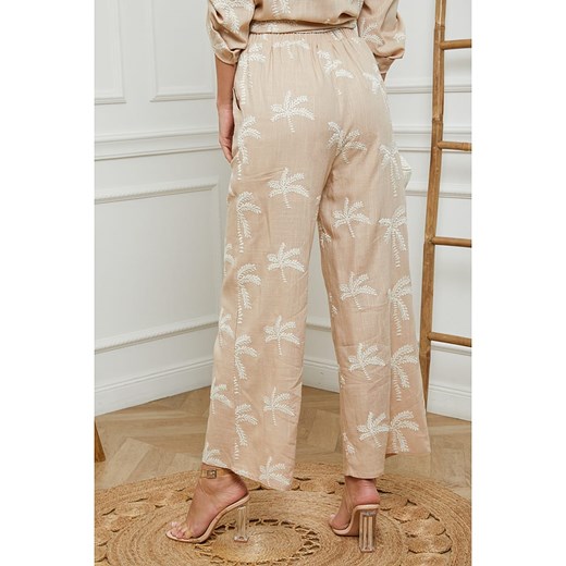 Fleur De Lin spodnie damskie boho w kwiaty 