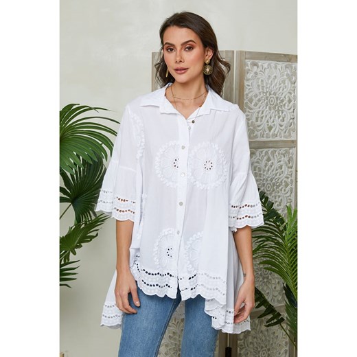 Lin Passion Koszula w kolorze białym ze sklepu Limango Polska w kategorii Koszule damskie - zdjęcie 173279164