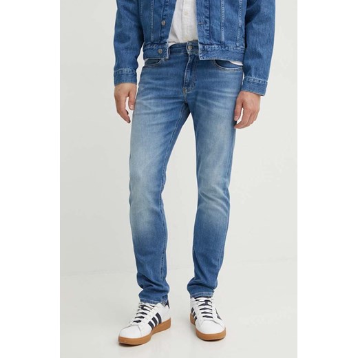 Calvin Klein Jeans jeansy męskie kolor niebieski J30J323685 ze sklepu ANSWEAR.com w kategorii Jeansy męskie - zdjęcie 173280371