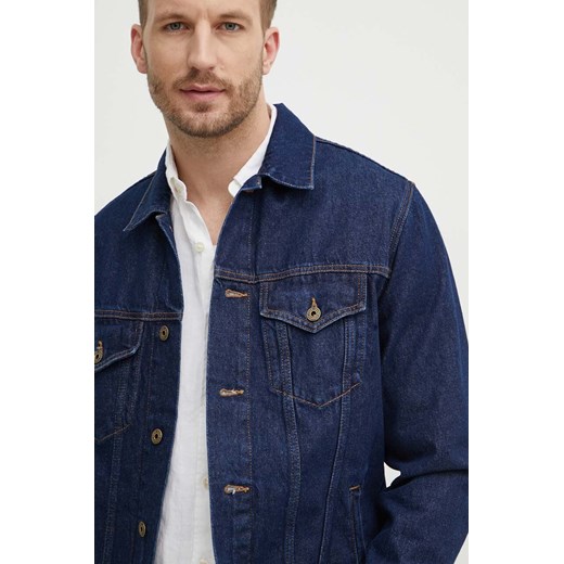 Pepe Jeans kurtka jeansowa REGULAR JACKET męska kolor granatowy przejściowa PM402715CU4 ze sklepu ANSWEAR.com w kategorii Kurtki męskie - zdjęcie 173280612