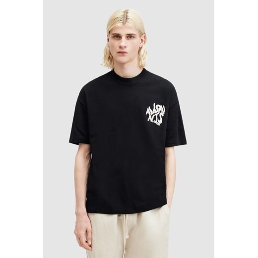 AllSaints t-shirt bawełniany ORLANDO SS męski kolor czarny z nadrukiem M022PA ze sklepu ANSWEAR.com w kategorii T-shirty męskie - zdjęcie 173280832