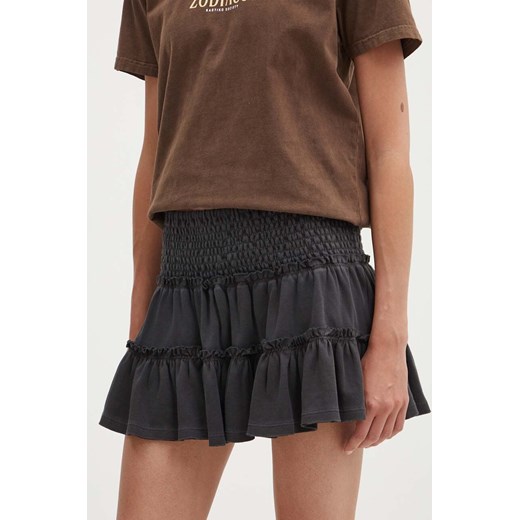 Superdry spódnica bawełniana kolor szary mini rozkloszowana ze sklepu ANSWEAR.com w kategorii Spódnice - zdjęcie 173281030