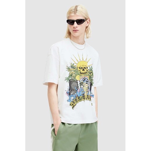 AllSaints t-shirt męski biały z krótkim rękawem 