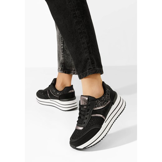 Czarne sneakersy na platformie Enabella ze sklepu Zapatos w kategorii Buty sportowe damskie - zdjęcie 173281571