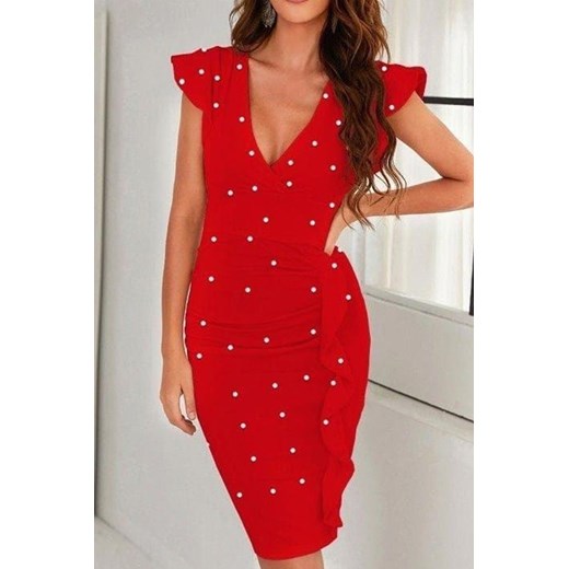 Sukienka FELIETA RED ze sklepu Ivet Shop w kategorii Sukienki - zdjęcie 173283041