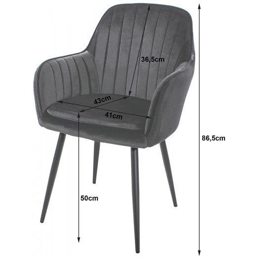 Zielone aksamitne krzesło tapicerowane - Negros 3X Elior One Size Edinos.pl