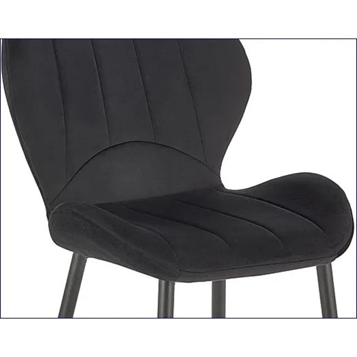 Metalowe tapicerowane czarne krzesło - Velnis Elior One Size Edinos.pl