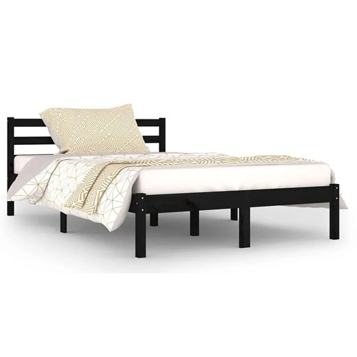 Czarne sosnowe łóżko do sypialni 120x200 cm - Lenar 4X ze sklepu Edinos.pl w kategorii Łóżka i materace - zdjęcie 173285161