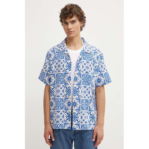 Les Deux koszula bawełniana męska kolor niebieski regular LDM401088 ze sklepu ANSWEAR.com w kategorii Koszule męskie - zdjęcie 173288132