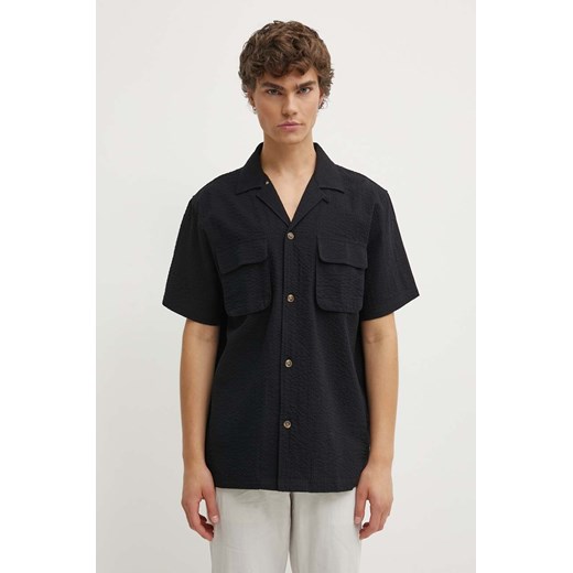 Les Deux koszula bawełniana męska kolor czarny regular LDM401086 ze sklepu ANSWEAR.com w kategorii Koszule męskie - zdjęcie 173288173