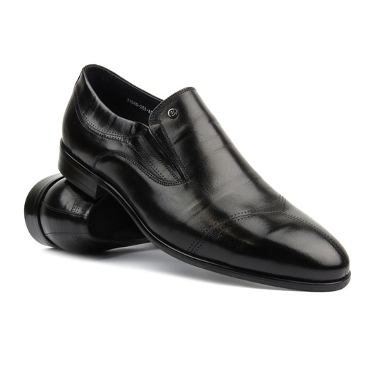 John Doubare buty eleganckie męskie czarne skórzane 