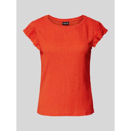 T-shirt z fakturowanym wzorem model ‘LUNA’ Pieces XL Peek&Cloppenburg 