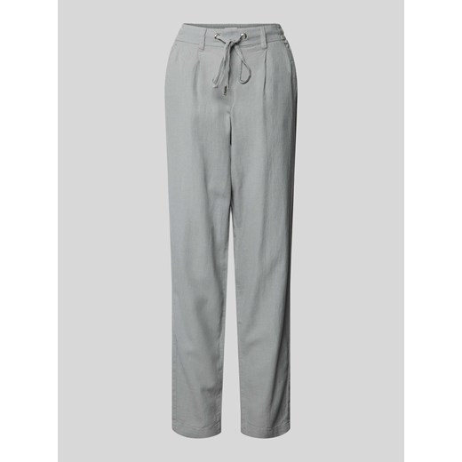 Spodnie lniane o kroju tapered fit z tunelem ze sklepu Peek&Cloppenburg  w kategorii Spodnie damskie - zdjęcie 173289011
