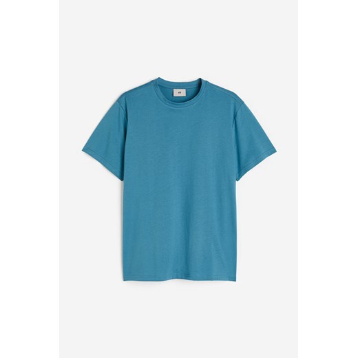 H & M - T-shirt z bawełny pima Regular Fit - Turkusowy H & M L H&M