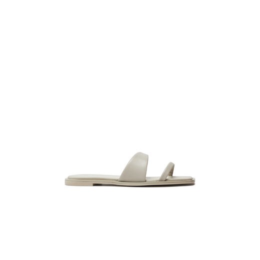 Calvin Klein Klapki Flat Slide Lth HW0HW02071 Beżowy ze sklepu MODIVO w kategorii Klapki damskie - zdjęcie 173292723