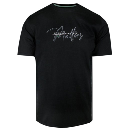 T-Shirt Męski - Czarny Kolor, Napis - Pako Jeans TSPJNS10mattersCZ ze sklepu JegoSzafa.pl w kategorii T-shirty męskie - zdjęcie 173293141