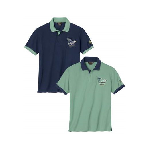 Zestaw 2 koszulek polo z piki  Ocean Island ze sklepu Atlas For Men w kategorii T-shirty męskie - zdjęcie 173294923