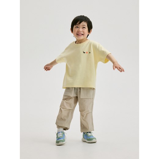 Reserved - T-shirt oversize z nadrukiem - żółty ze sklepu Reserved w kategorii T-shirty chłopięce - zdjęcie 173295401