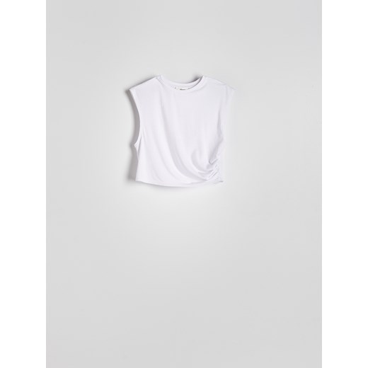 Reserved - Bluzka z wiskozą - biały Reserved S Reserved