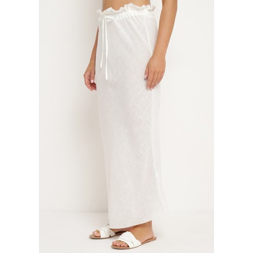 Biała Spódnica z  Gumką w Talii Tiamanique ze sklepu Born2be Odzież w kategorii Spódnice - zdjęcie 173296182